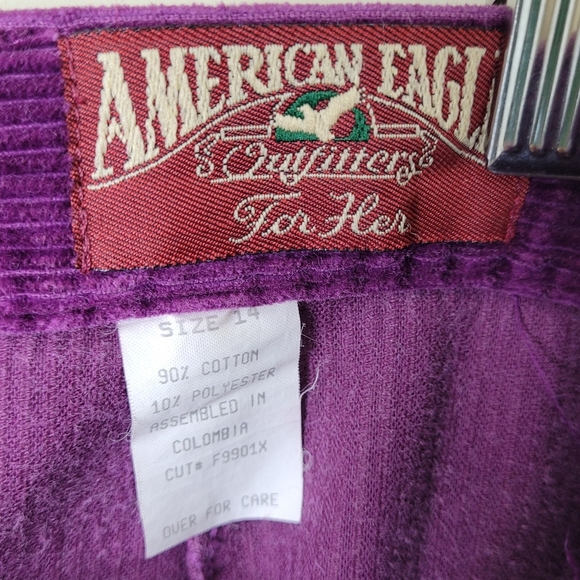 Vintage 90s American Eagle Corduroy Bermuda Shorts | High Rise Purple 31 - Picture 7 of 8